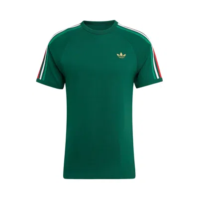 Pre-owned Adidas Originals 3-stripes Tee 'team Dark Green/bold Green/white' | Men's Size S