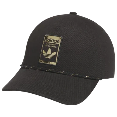 Adidas Originals 5 Paneled Limited Strapback In Black/gold Metallic