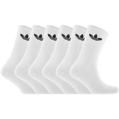 Adidas Originals 6 Pack Crew Socks White