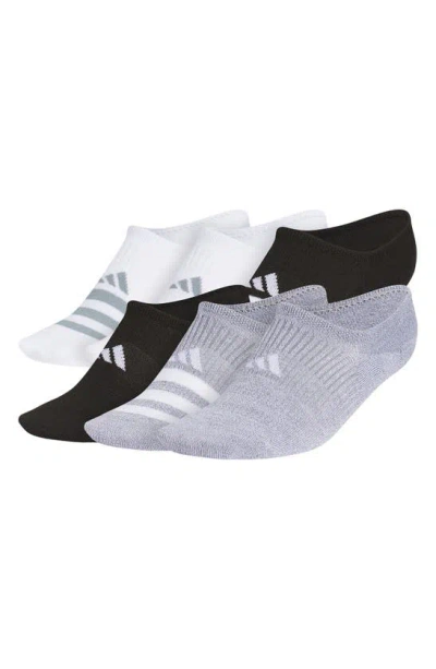 Adidas Originals 6-pack Superlite No Show Performance Socks In Gray