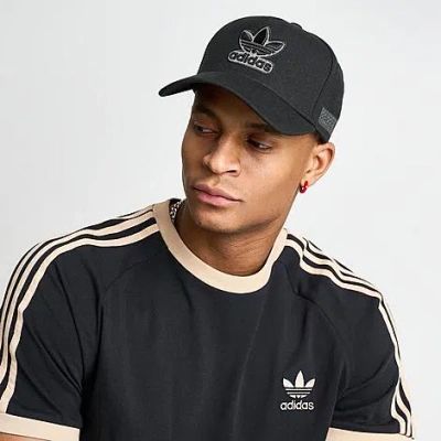 Adidas Originals A Frame Snapback Hat In Black
