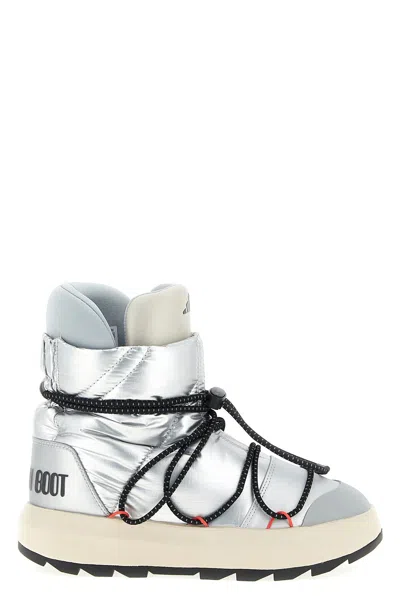 Adidas Originals 'ace' Adidas X Moonboot Ankle Boots In Silver