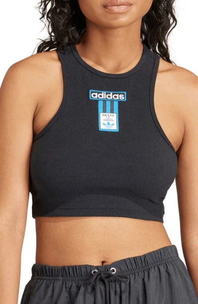 Adidas Originals Adibreak Crop Racerback Tank Top In Black  