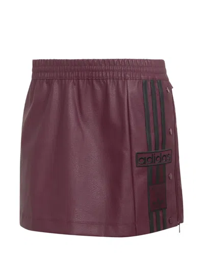 Adidas Originals Adibreak Logo-patch Side-stripe Mini Skirt In Purple