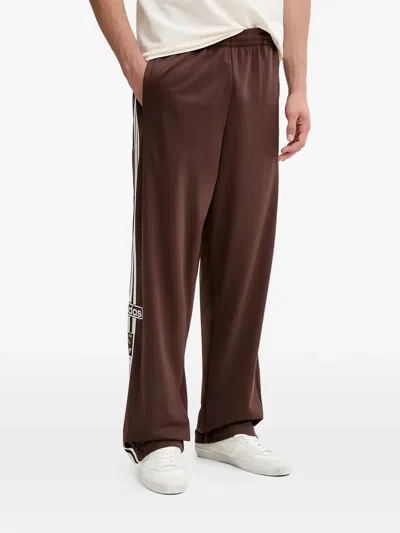 Adidas Originals Adibreak Side-stripe Button Track Pants In Brown