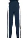 Adidas Originals Recycled Polyester Satin Wide Leg Track Pants In Night Indigo