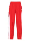 Adidas Originals Straight Trousers With Elastic Waistband And Side Stripes In Red