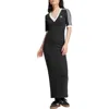 Adidas Originals Adicolor 3-stripes Knit Maxi Dress In Black