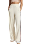 Adidas Originals Womens  Oversized Firebird Pants In Cream White/maroon