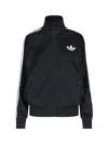 Adidas Originals High Collar Ribbed Cuffs Sweatshirt Side Pockets In Black  