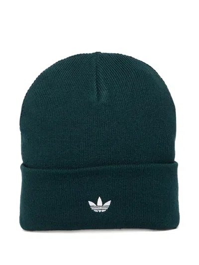 Adidas Originals Adicolor Classic Logo-embroidery Beanie In Green