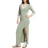 Adidas Originals Adicolor Classics 3-stripes Maxi Dress In Silver Green