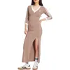 Adidas Originals Adicolor Classics 3-stripes Maxi Dress In Trace Brown