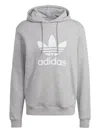 Adidas Originals Trefoil Warm-up Cotton Sweatshirt In Grey