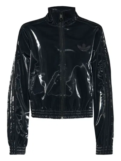 Adidas Originals Zip Trackjacket Viscosa Latex In Black