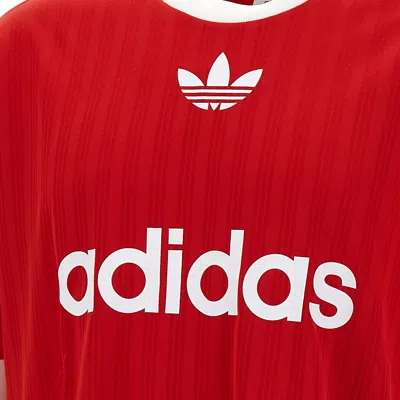 Adidas Originals Adicolor Jacquard Fabric T-shirt In Red
