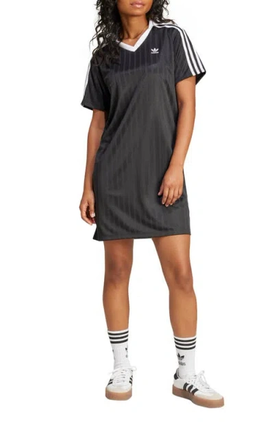 Adidas Originals Adicolor Jacquard Shirtdress In Black