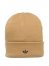 Adidas Originals Adicolor Logo-embroidered Beanie Hat In Brown