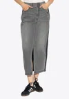 Adidas Originals Adicolor Midi Denim Skirt In Gray