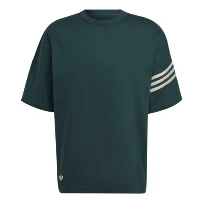 Adidas Originals Adicolor Neuclassics T-shirt 'mineral Green' In Black