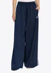 Adidas Originals Adicolor Satin Wide-leg Track Pants In Blue