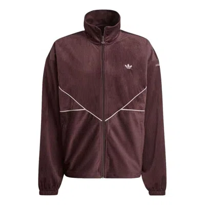 Adidas Originals Adicolor Seasonal Corduroy Track Jacket 'shadow Brown' In Red