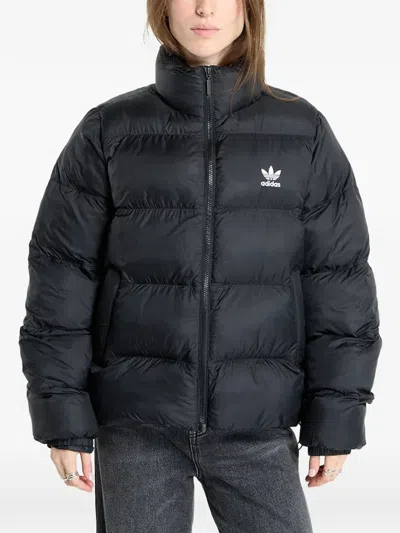 Adidas Originals Adicolor Short Puffer Jacket In Black