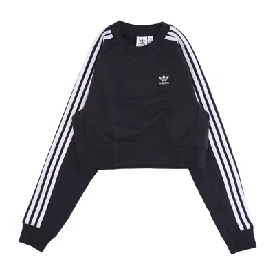 Adidas Originals Adicolor Sweatshirt Women's Cropped Lightweight Crew Neck Sweatshirt In Black