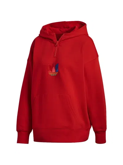 Adidas Originals Adicolor Trefoil Hoodie In Red