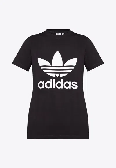 Adidas Originals Adicolor Trefoil Logo T-shirt In Black