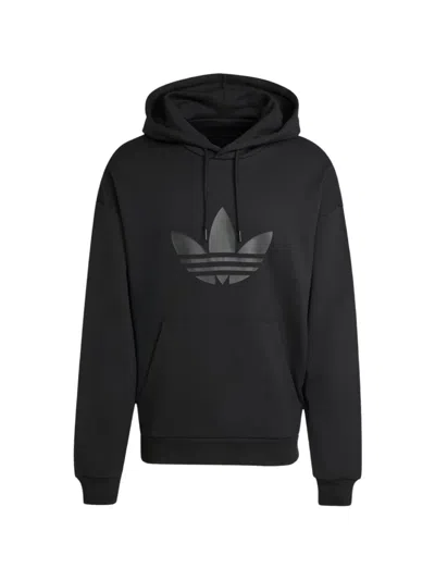 Adidas Originals Adicolor Trefoil Logo-print Hoodie In Black
