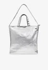 Adidas Originals Adicolor Trefoil Metallic Tote Bag In Silver
