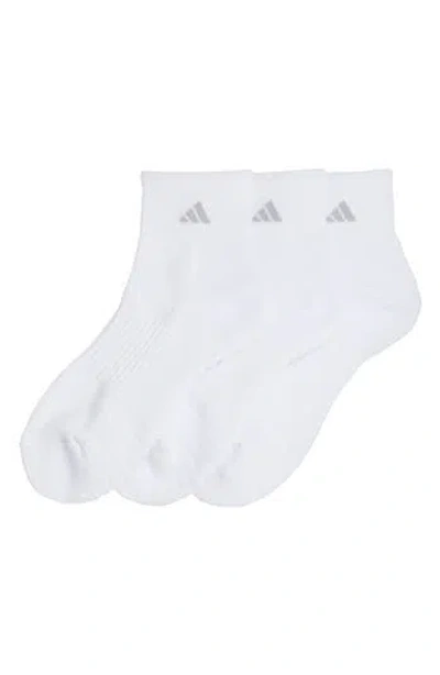 Adidas Originals Adidas 3-pack Athletic Cushioned Quarter Socks 6-pack Athletic Cushioned Quarter Socks In Gray