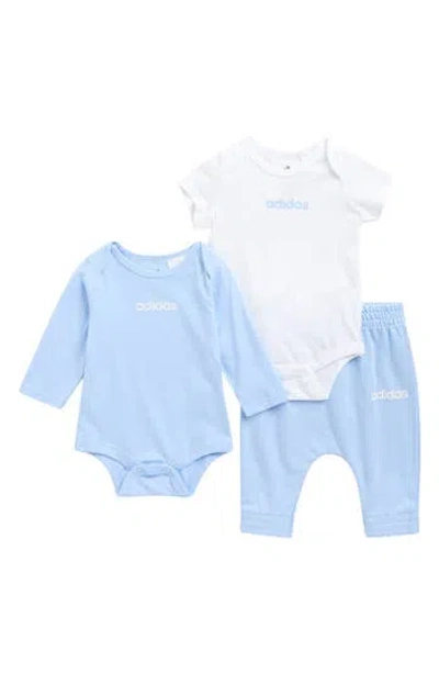 Adidas Originals Babies' Adidas 3-piece Mix & Match Bodysuits & Joggers Set In Blue