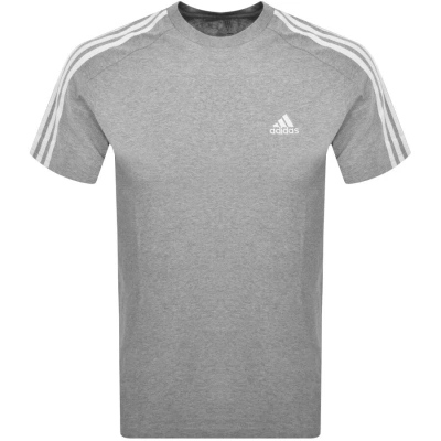 Adidas Originals Adidas 3 Stripe T Shirt Grey