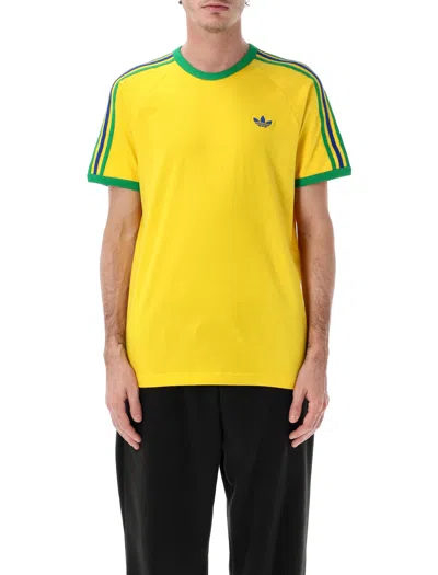 Adidas Originals Adidas 3-stripes Adicolor Cotton T-shirt In Yellow