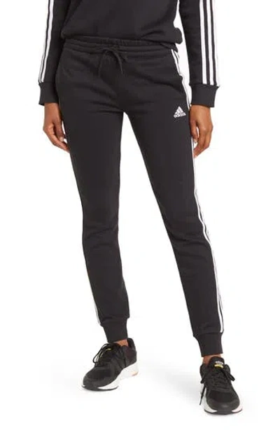 Adidas Originals Adidas 3-stripes Drawstring Waist Jogger Sweatpants In Black/white