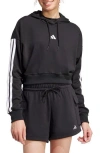 Adidas Originals Adidas 3-stripes French Terry Crop Hoodie In Multi