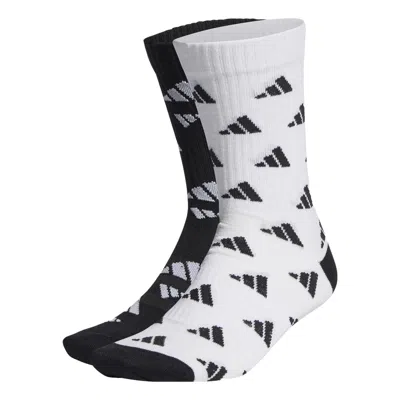 Adidas Originals Adidas 3-stripes Graphic Sport Socks 2 Pairs 'white Black' In Multi