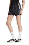 Adidas Originals Adidas 3-stripes Pinstripe Satin Shorts In Black