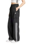 Adidas Originals Cotton French Terry Ankle Pants In Black