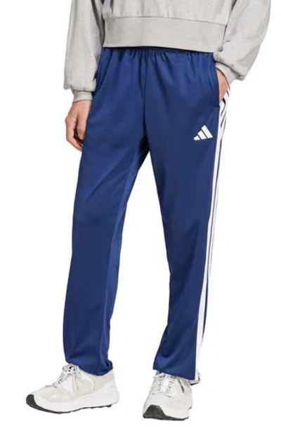 Adidas Originals Men's 3-stripes Tricot Open Hem Track Pants In Blue