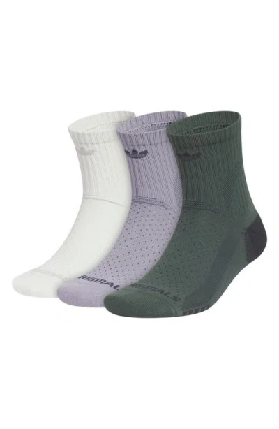 Adidas Originals Adidas 3-pack Assorted Tech 2.0 Performance Crew Socks In Orbit Grey/grey/ivy Green