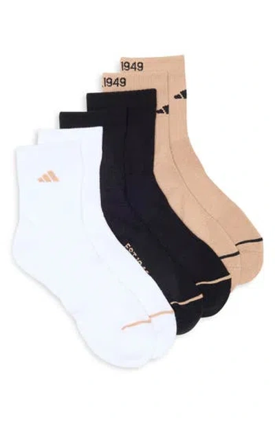 Adidas Originals Adidas 3-pack Cushioned Sport Quarter Crew Socks In Multi