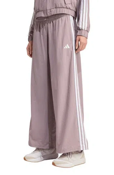 Adidas Originals Adidas 3-stripe Wide Leg Track Pants In Purple