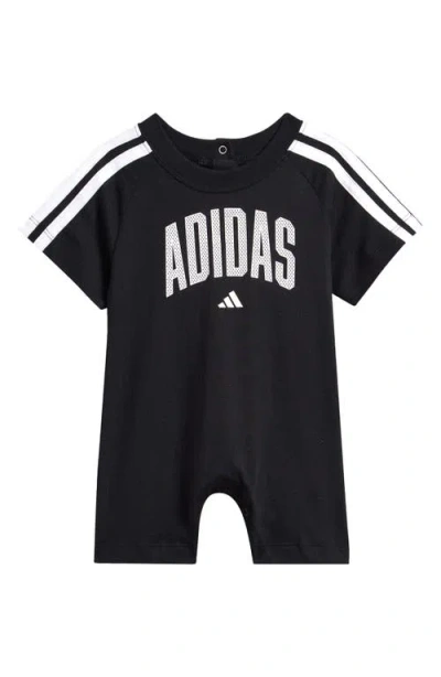 Adidas Originals Babies' Adidas 3-stripes Raglan Sleeve Romper In Black