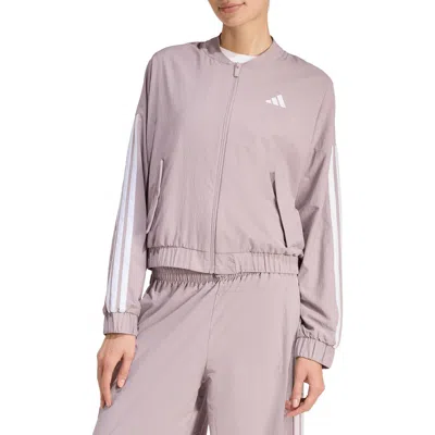 Adidas Originals Adidas 3-stripes Woven Bomber Jacket In Pink