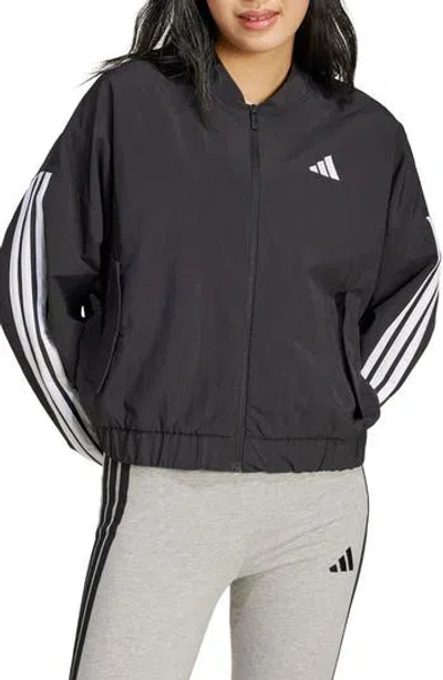 Adidas Originals Adidas 3-stripes Woven Bomber Jacket In Blue