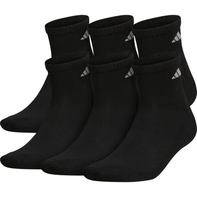 Adidas Originals Adidas 6-pack Athletic Cushioned Quarter Socks In Black