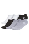 Adidas Originals Adidas 6-pack Superlite No Show Performance Socks In White/black/grey